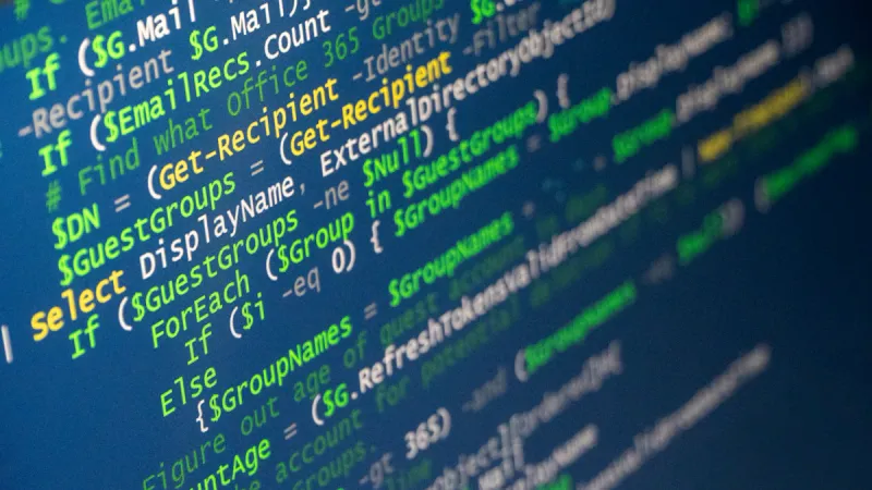 Source code displayed on a computer screen during software development.