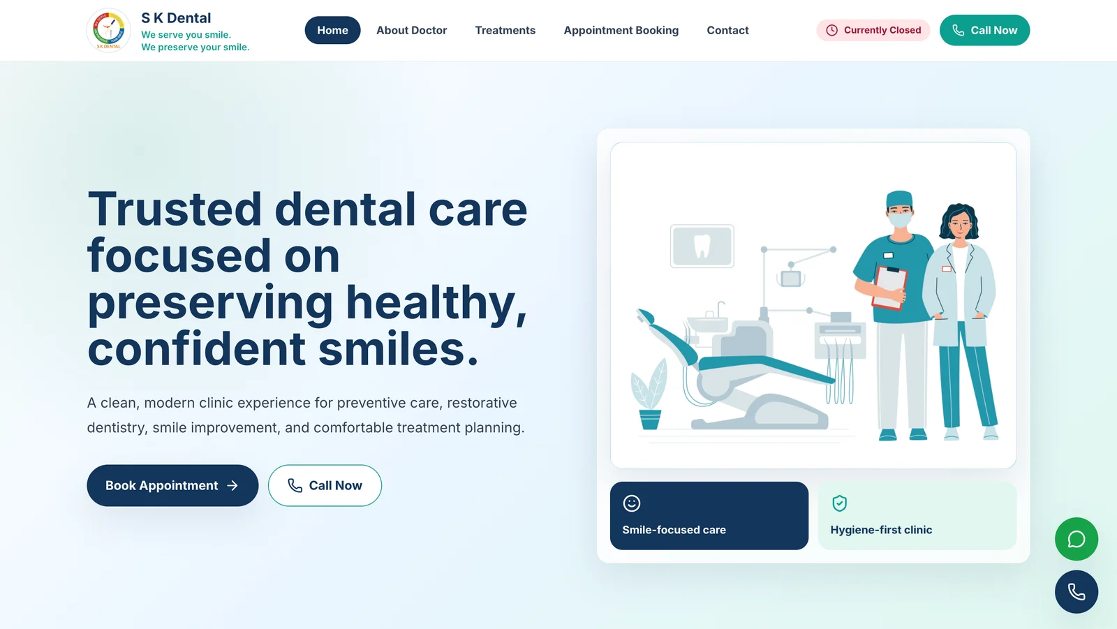 S K Dental: genuine supplied website screenshot